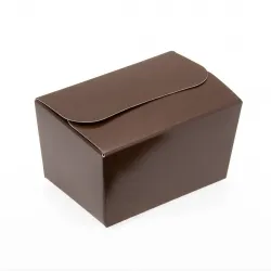 125g Fold Flat Ballotin; Gloss Brown